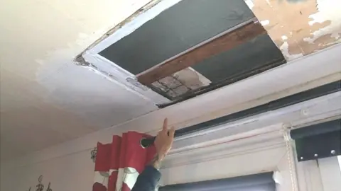 Damage to the ceiling