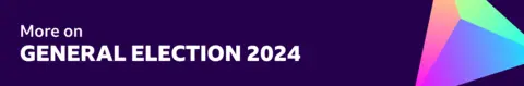 A navy blue banner with the words General Election 2024