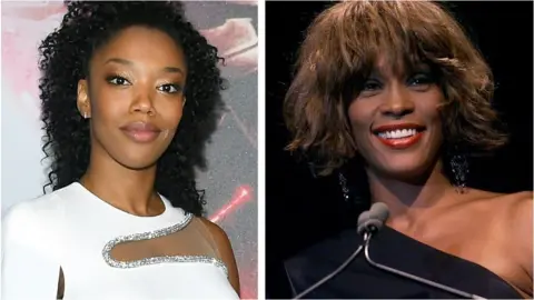 Getty Images Naomi Ackie and Whitney Houston