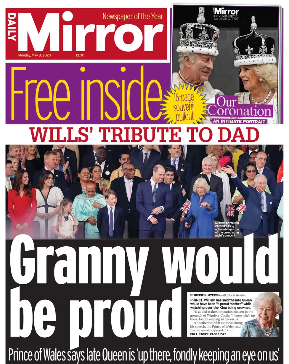 Daily Mirror front page