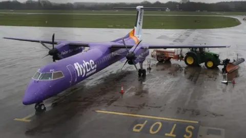 PA Media Flybe plane at Southampton Airport