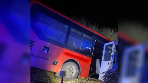 St Dennis Community Fire Station Bus crash at Fraddon