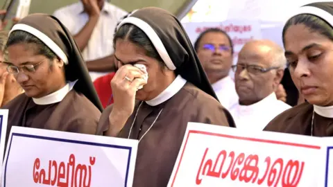 K Santosh Nuns across Kerala have been protesting, demanding that the bishop be arrested.