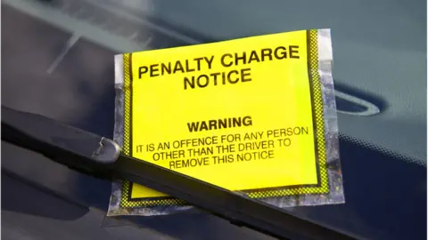 Getty Images Penalty Charge Notic attached to windscreen of a car