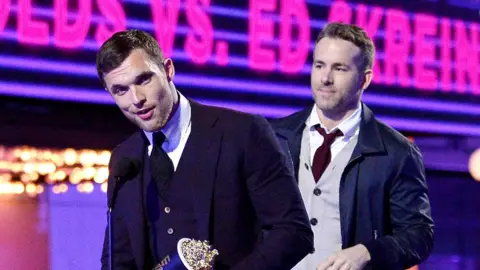 Getty Images Ed Skrein (left) with his Deadpool co-star Ryan Reynolds