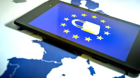 Getty Images Image of the EU flag on a phone screen