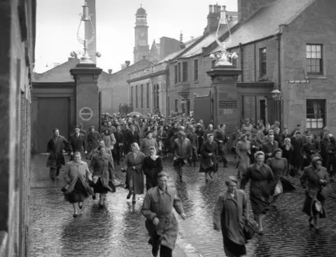 John Murray Workers leaving the mill in 1955