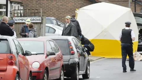 PA Police Officers at the scene in Bracknell Close