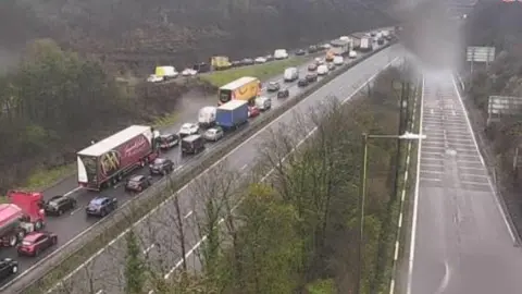 M4 in Carmarthenshire closed after fatal car and lorry crash