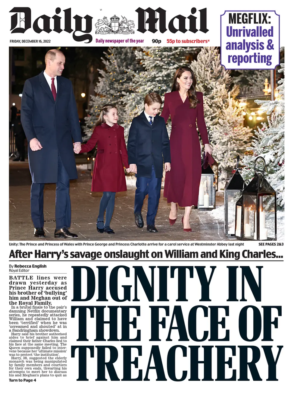 The front page of the Daily Mail.