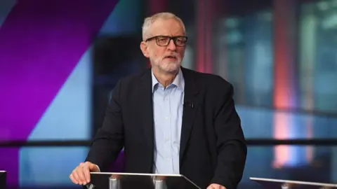 Getty Images Jeremy Corbyn at climate debate