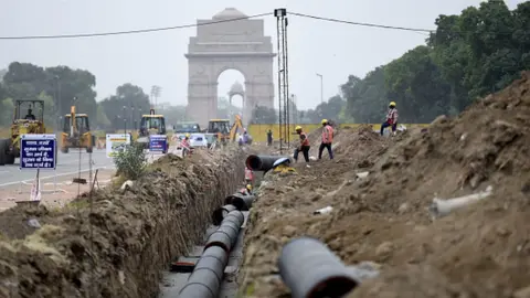 Getty Images Construction work in progress at Rajpath