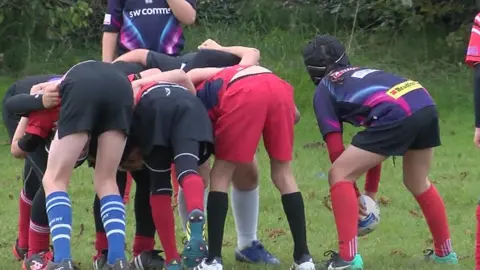 BBC Paignton Rugby Club's under-10 rugby side training