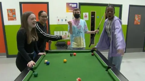 HideOut Youth Zone Young people playing pool
