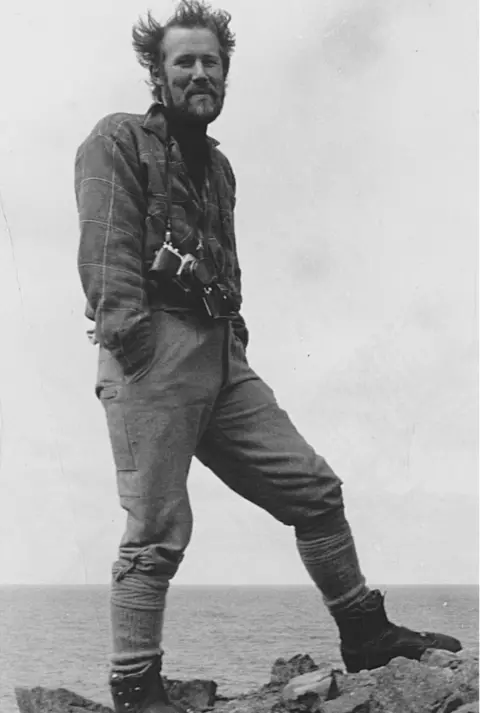 Chris Bonington Picture Library Chris Bonington on the cliff top above the Old Man of Hoy in 1967