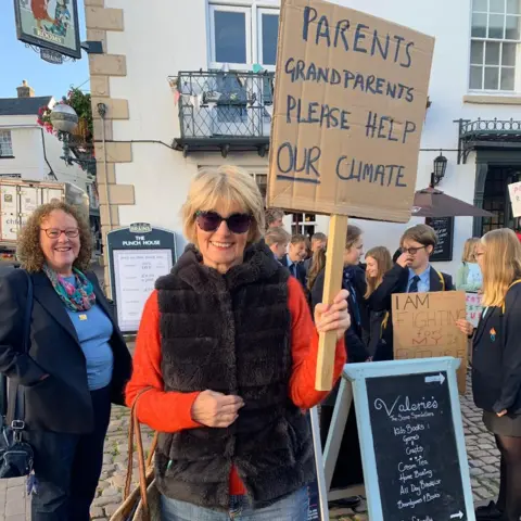 Protesters demonstrating in Monmouth