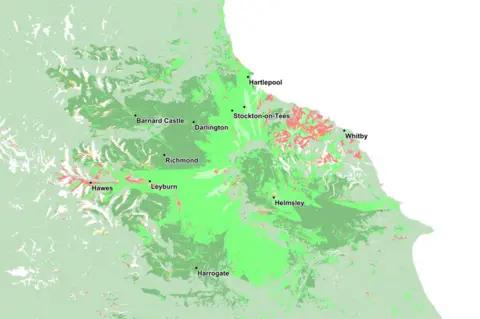 Arqiva A map showing not=spots in red