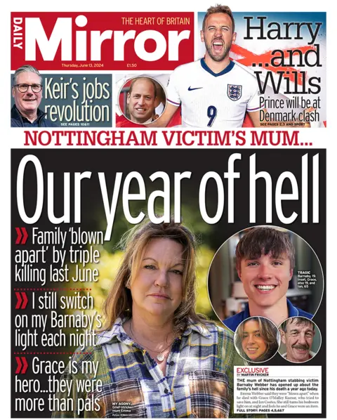 Daily Mirror headline: "Our year of hell"