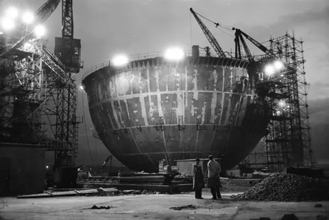 Getty Images Dounreay's dome under construction