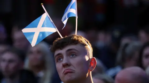 Reuters Scotland fans react during their defeat to Germany