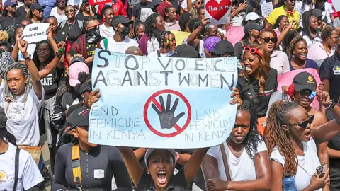 AFP Protesters against femicide in Nairobi, Kenya - Saturday 27 January 2024