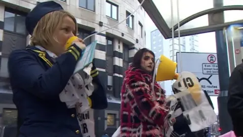 BBC Campaigner at the bus stop