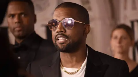 Getty Images Kanye West at New York Fashion week in September 2018