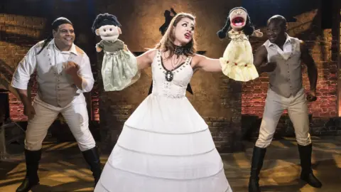 Johan Persson Marc Akinfolarin, Julie Yammanee and Eddie Elliott in Spamilton