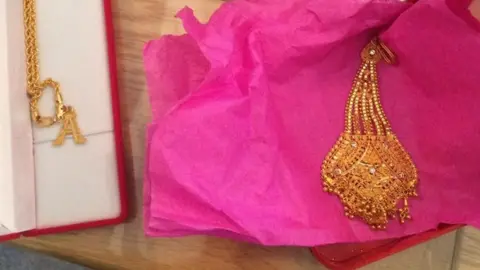 Gwent Police Some of the stolen Asian gold jewellery