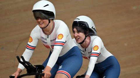 Sophie Unwin and pilot Jenny Holl in action on the track