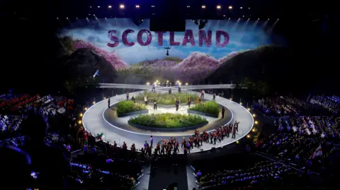 Reuters The stage was transformed into a magic Scottish garden