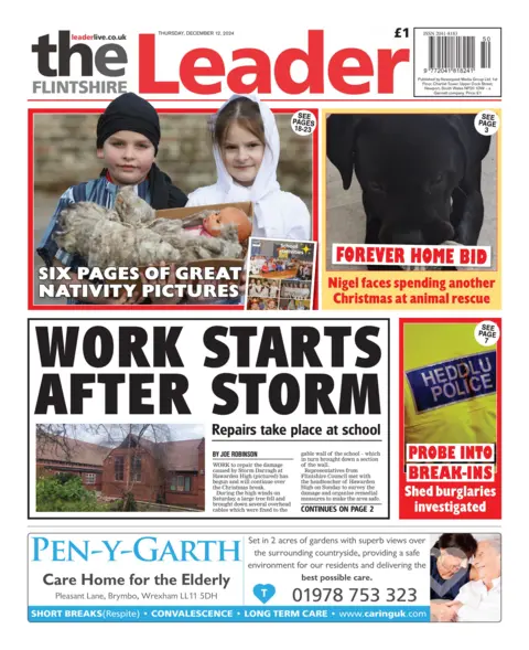 Flintshire Leader Flintshire Leader front page