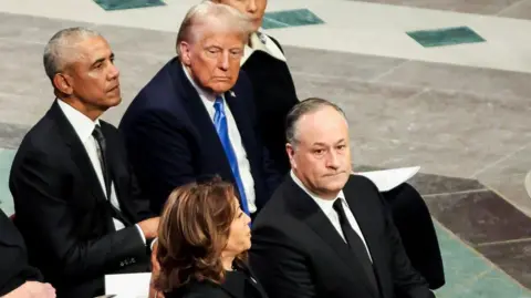 Bloomberg Vice President Kamala Harris and Donald Trump did not shake hands at Jimmy Carter's funeral.