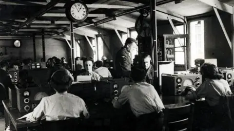 Met Office Workers in the communication room during World War Two