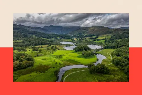 Getty Images A view of the Lake District and the River Brathay 

