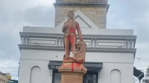 Randwick City Council A vandalised statue of Captain James Cook