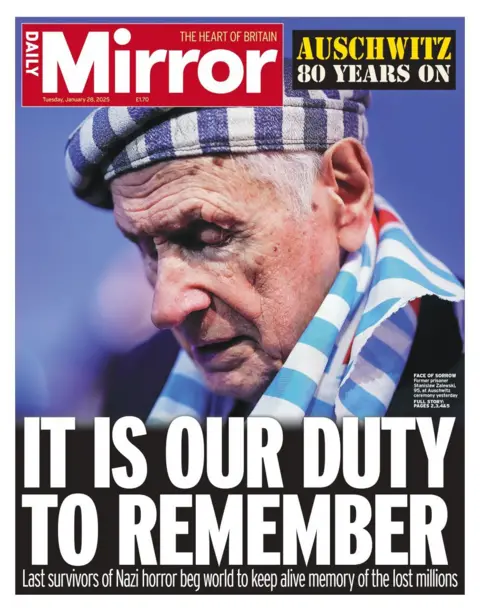 Daily Mirror front page 28 January 2025