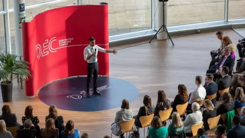 HM Treasury Rishi Sunak making the announcement in Darlington