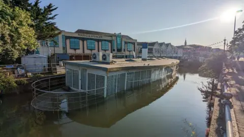 Port of Truro The Compton Castle pictured in May 2023 when it sank
