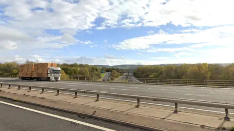 Google A view from the M5 near Gloucester looking down on the A417