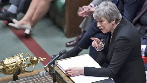 UK Parliament/Jessica Taylor File image of Theresa May in the Commons