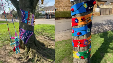 Finedon yarn bombing 2021