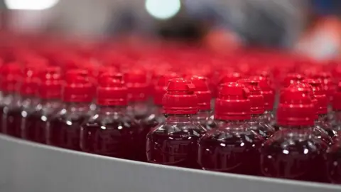 SBF GB&I Lucozade bottles at the factory