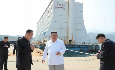 Reuters North Korean leader Kim Jong-un inspects the Mount Kumgang tourist resort, North Korea, in this undated picture released by North Korea's Central News Agency (KCNA) on October 23, 2019