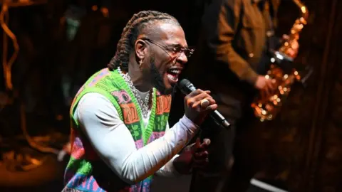 BBC Burna Boy performs for Radio 1 Xtra at the Theatre Royal Haymarket on Thursday 10 Sept, 2020