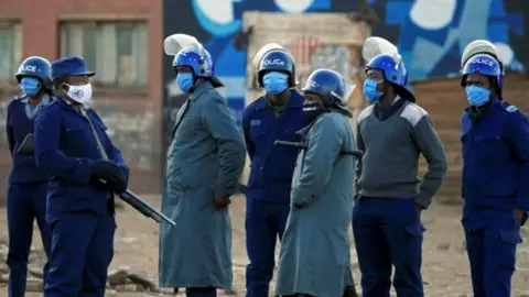 Reuters Police on patrol in Harare, Zimbabwe - 31 July 2020