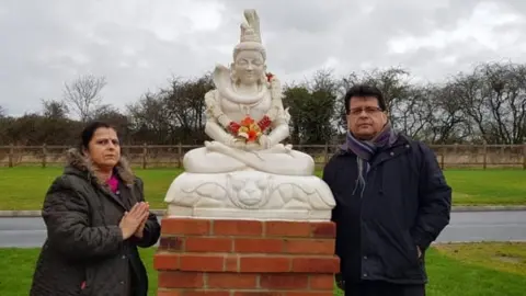 Sailesh Raja Sailesh Raja with the statue