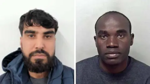 A composite image showing the mugshot of both Mohammad Tajik (L) and Alnour Mohamed Ali (R).