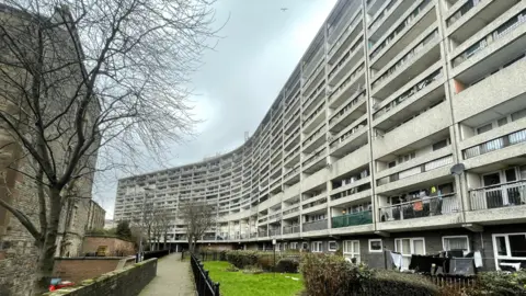 A general view of Cables Wynd House in Leith.