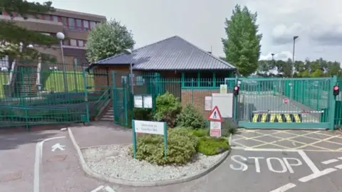 Google The entrance to a paper mill site